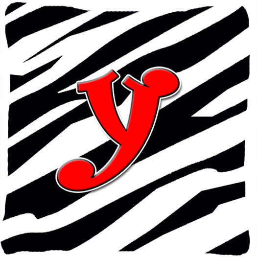 Monogramme initiale Zebra intérieur/extérieur Throw Pillow, Y