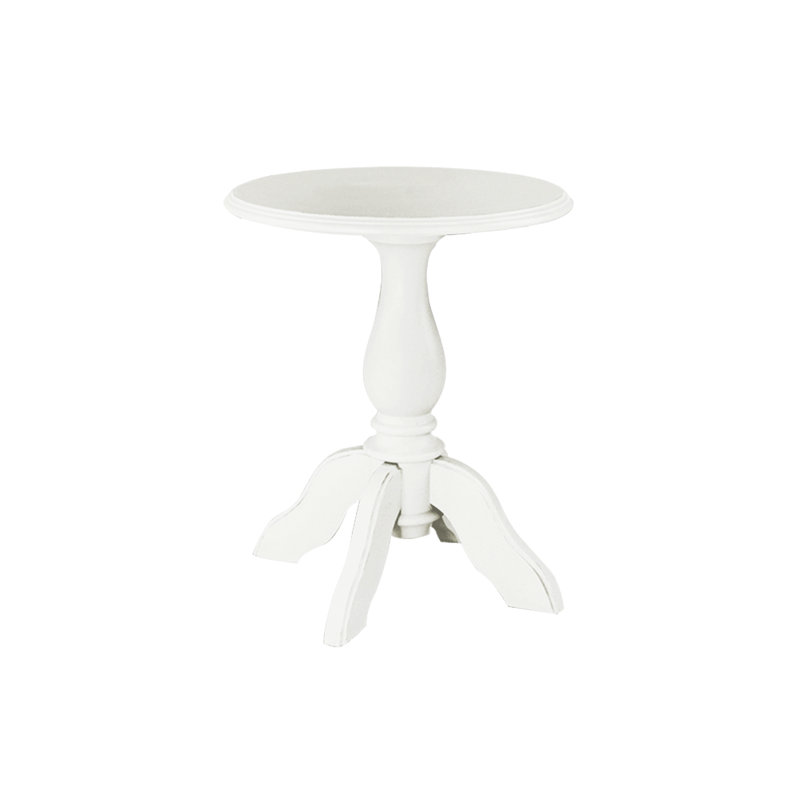 Cawley Solid Wood Pedestal End Table, Sea Shell