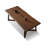 Nut-brown Free form Solid Wood Dining Table-1308944088