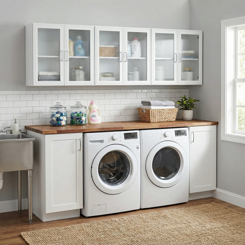 Armoire à linge 72 ", Blanc