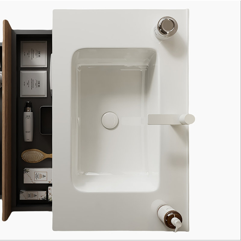 Lavabo de salle de bain 30 "sans armoire, avec lavabo en céramique blanche