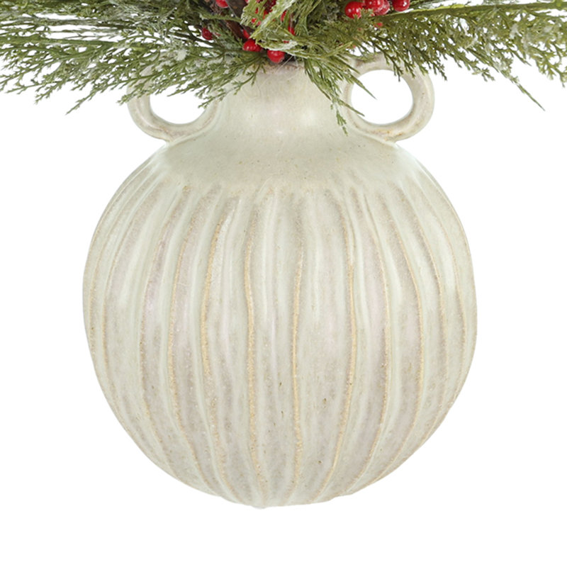 Holiday Cedar and Berry Arrangement in Vase
