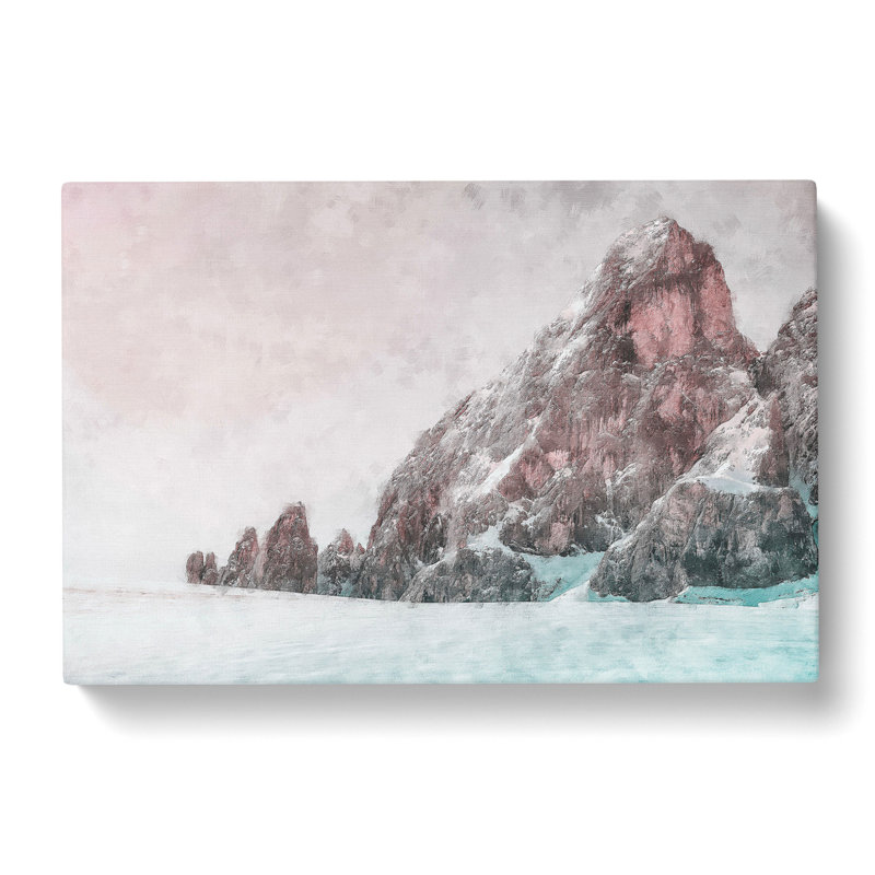 Pink Mountain - Wrapped Canvas Print, 35cm H x 50cm W x 3cm D