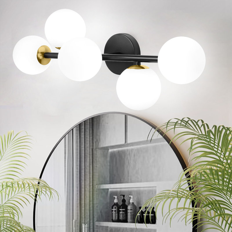 Johnnell 5 - Light Dimmable Vanity Light, Black/Gold
