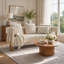 Canapé moderne incurvé rembourré à trois places avec tissu durable et support robuste pour une détente confortable dans le salon
