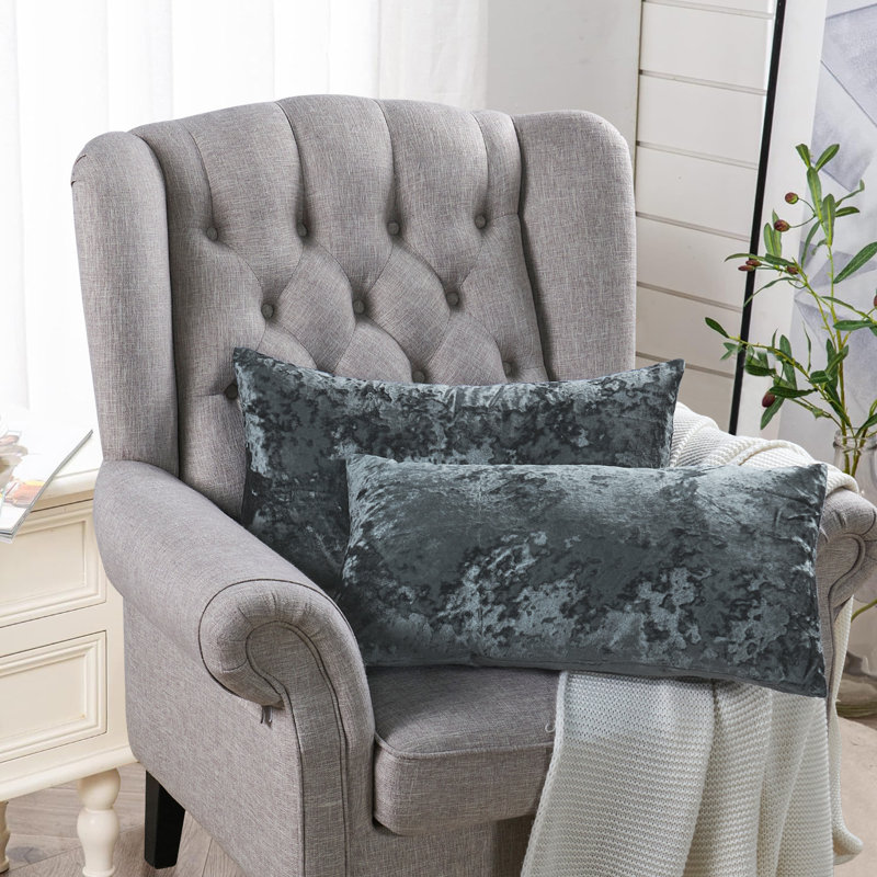 Housse de coussin lombaire en velours froissé, Métal industriel