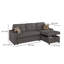 Canapé-lit modulaire avec méridienne et rangement Pero-111572258