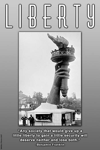 « liberty » par wilbur pierce, affiche rétro, H 30 po x l 20 po