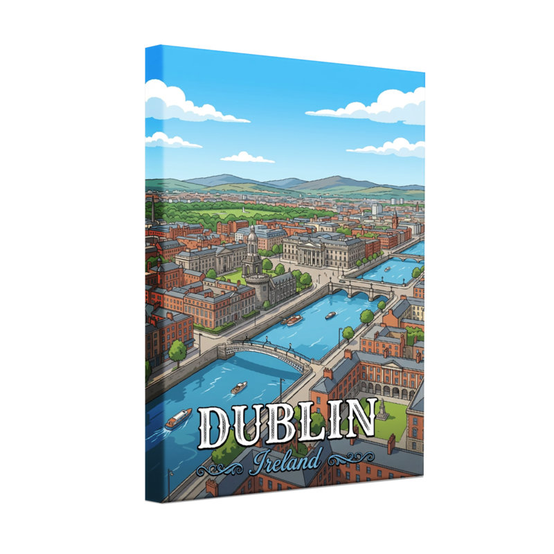 Paysages pittoresques et urbains Dublin, H 36 po x l 24 po, Toile tendue sur cadre, Ne s’applique pas