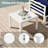 13 Pieces Modern Aluminum Patio Furniture Set With Natural Gas/Propane Firepit Table, Outdoor Modular Sectional Conversation Set With Patio Chaise Lounges-211945853
