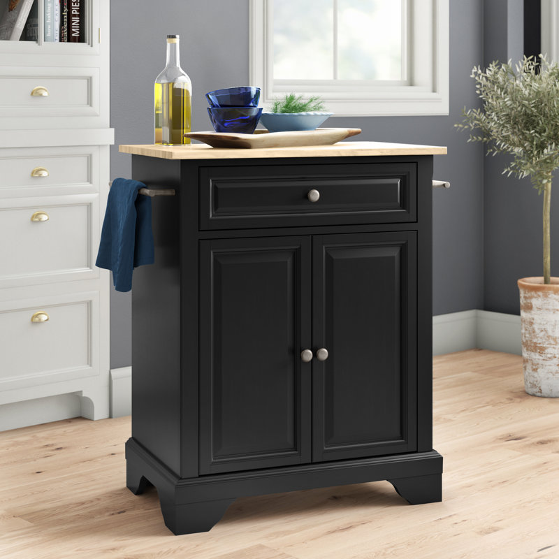 Hedon Wood Kitchen Cart, Black