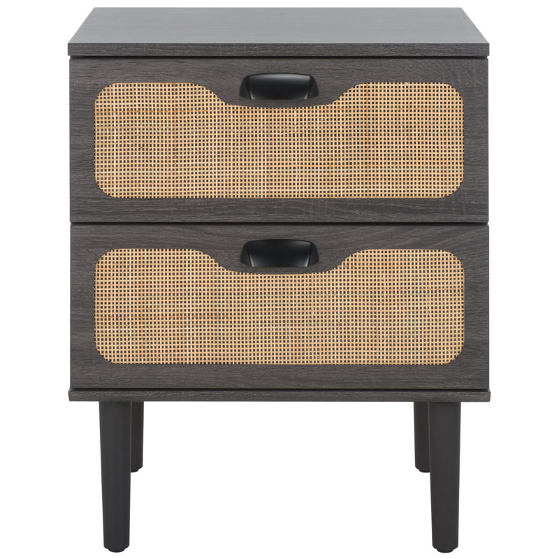 Table de chevet 2 tiroirs Alfano, gris