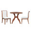 Ensemble de table de salle à manger en noyer: table ronde de 39,4 po + 2 chaises - ensemble de cuisine traditionnel en bois massif avec plateau de table incrusté, pieds courbés élégants pour la salle à manger-1527258855-1527258854