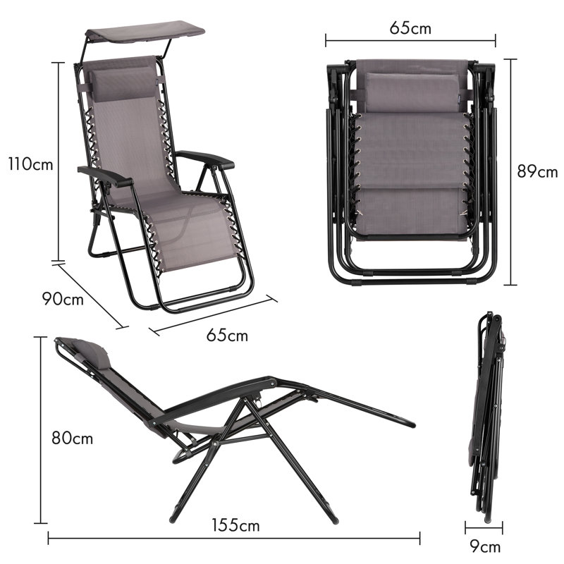 Verona Set of 2 Folding Zero Gravity Sun Loungers