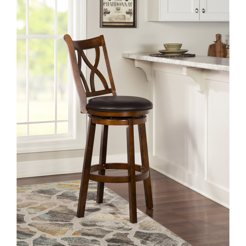 Essence Solid Wood Swivel Counter/Bar Stool, Bar Stool (30" Seat Height)