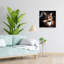 Art mural contemporain chat curieux-129477025