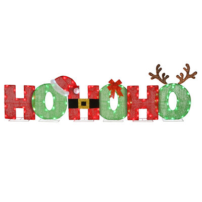23 in. Ho Ho Ho Decoration with LED lights