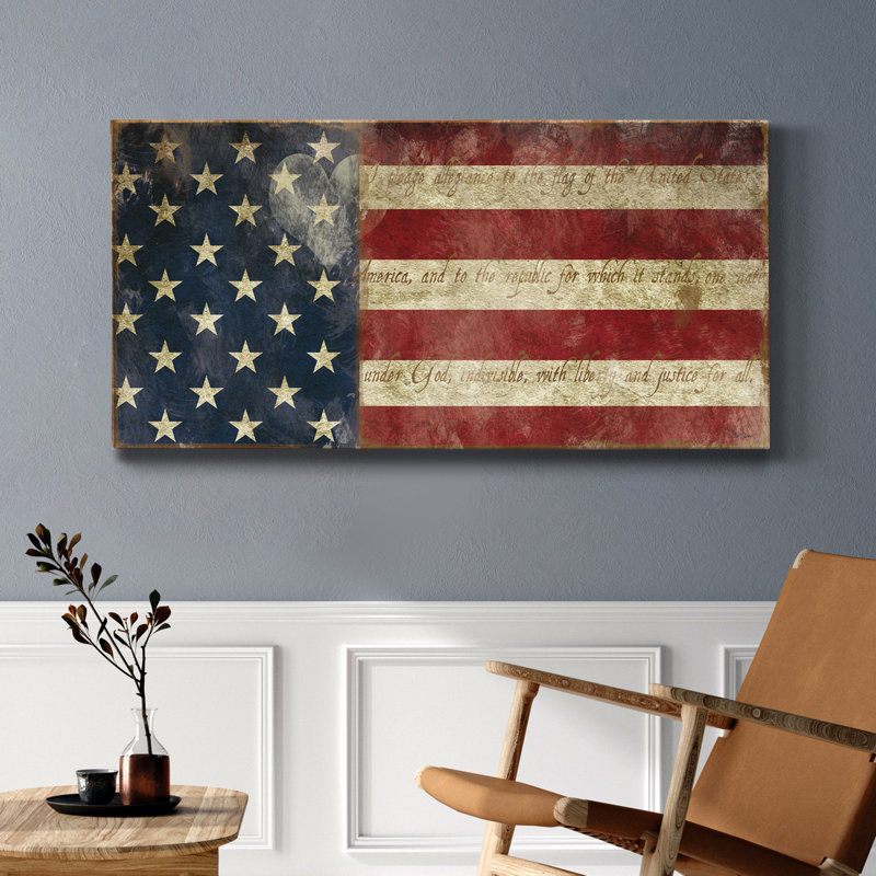«I Pladge Allegiance», reproduction sur toile tendue, H 24 po x l 12 po x P 1 po