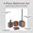 4-Piece Bathroom Accessory Set Rubber and Wood-113869120