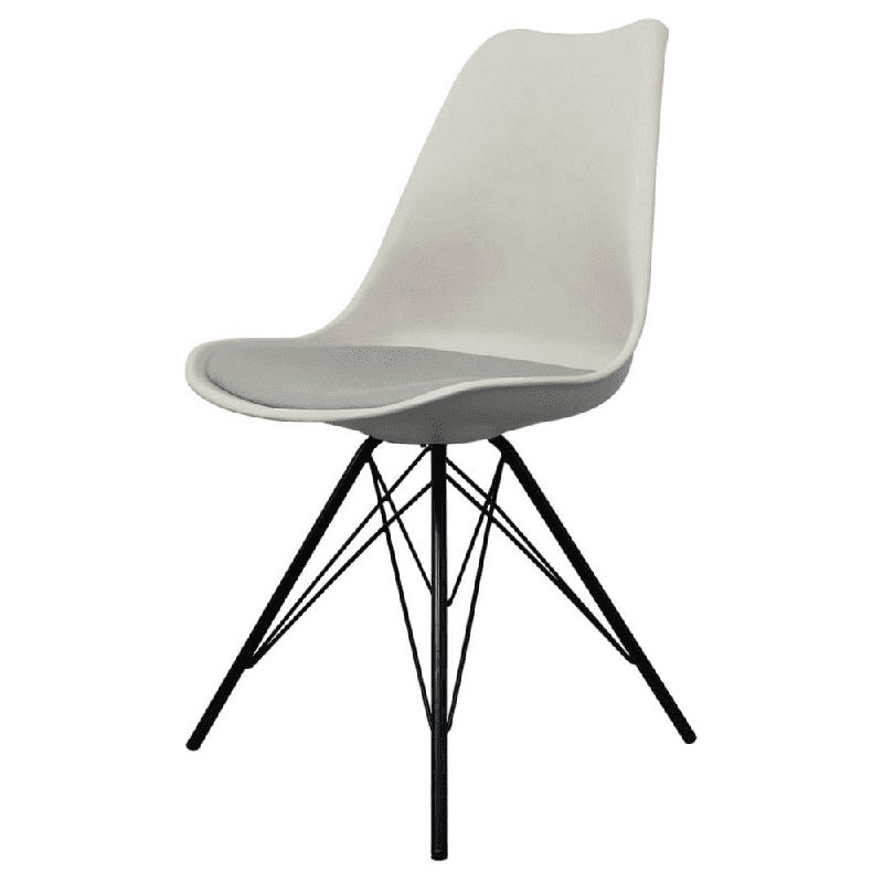 Aneta Plastic Side Chair, Light Grey