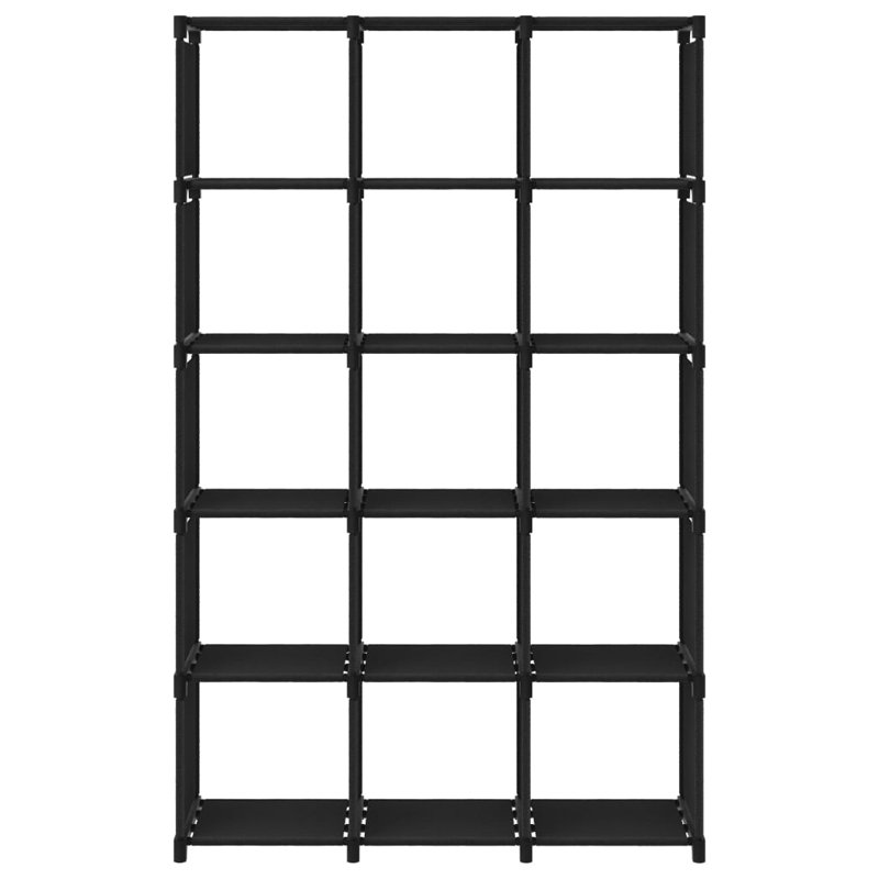 Étagère en acier l 40,6 po Maybrit, Noir, noir, noir, noir, 12 cubes