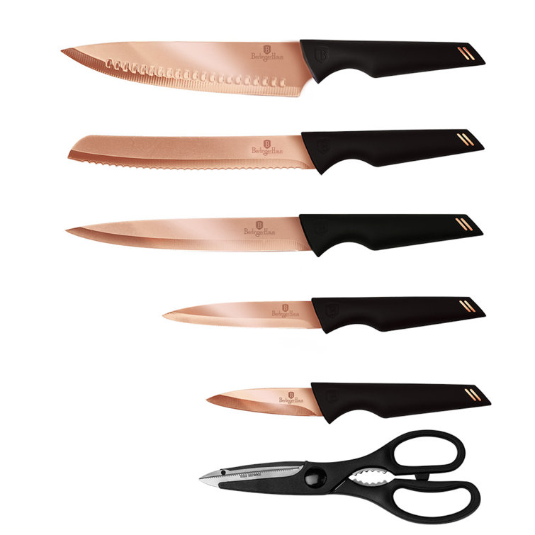 Berlinger Haus Kitchen Knife Set with Block, 7 Piece Knives Set for  Kitchen, Modern Cooking Knives with Kitchen Shears, Sharp Cutting Stainless  Steel