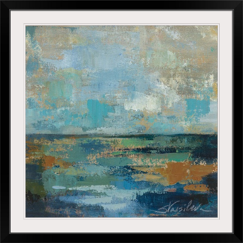 Reproduction d'art sous-marine «Seascape Study I» par Silvia Vassileva, Cadre noir, H 20" x l 20" x P 1"