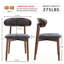Chaise de salle à manger rembourrée Mid-Century avec pieds en bois massif-1330095654