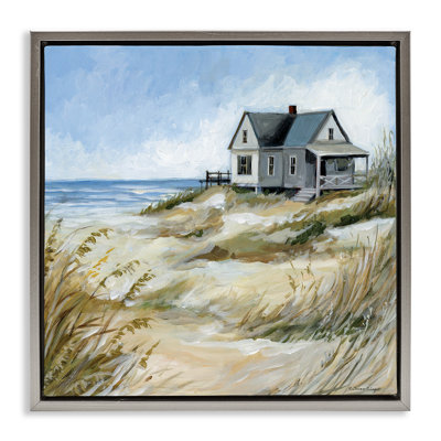 Maison sur la plage, art mural sur toile flottante, design par Susan Winget
