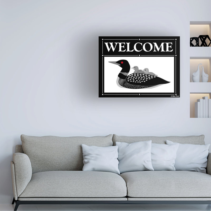 «Welcome Loon» par Mark Frost, impression sur toile tendue, H 14 po x l 19 po