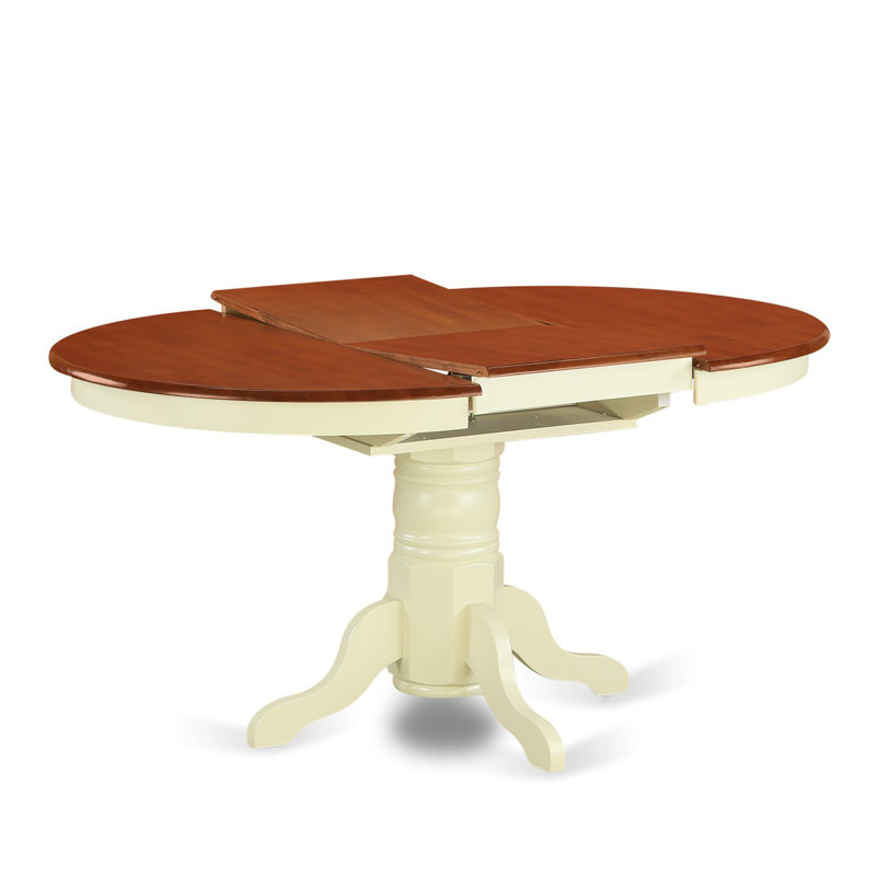 5 Piece Kitchen Table Set for 4 Includes an Oval Dining Table with Butterfly Leaf and 4 Dining Room Chairs, Buttermilk & Cherry