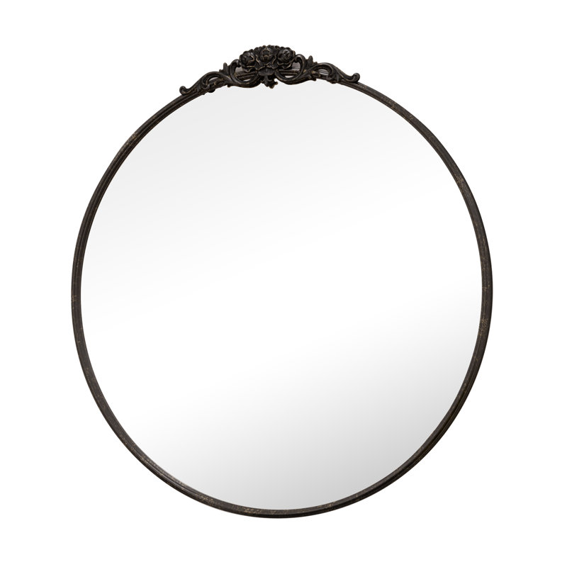 Miroir d'appoint mural Stourbirdge, Noir antique, 36 po x 36 po