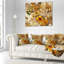 Fleurs jaunes sur fond brun - coussin à imprimé floral-29597622-29597626