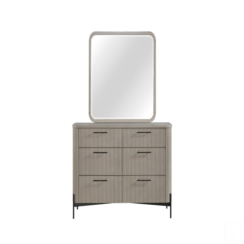 Commode 6 tiroirs, Taupe