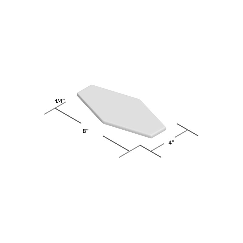 Midland Hexagon 4" x 8" Ceramic Subway Wall Tile (5.38 sq. ft. / box), Vanila