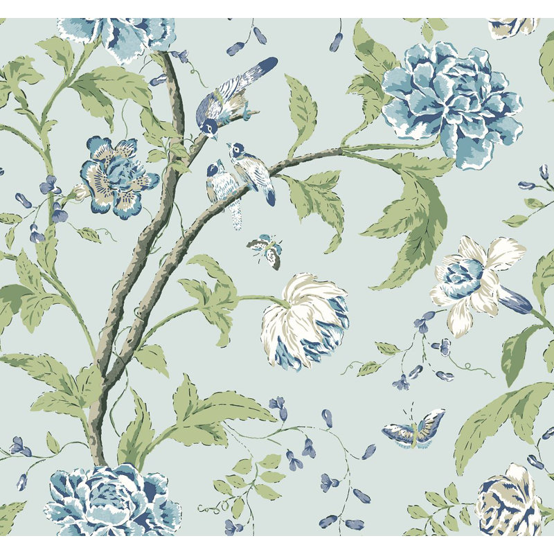 Floral Roll, Light Blue