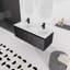 Meuble-lavabo double 47,6 po avec plateau en céramique Clerge