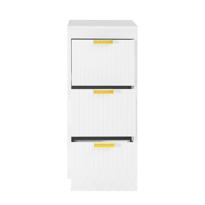 Wall Mounted Floating Cabinet, 12Inch Side Cabinet With Drawers, Mutifunctional Cabinet For Bathroom, Living Room (Bathroom Vanity Not Included)