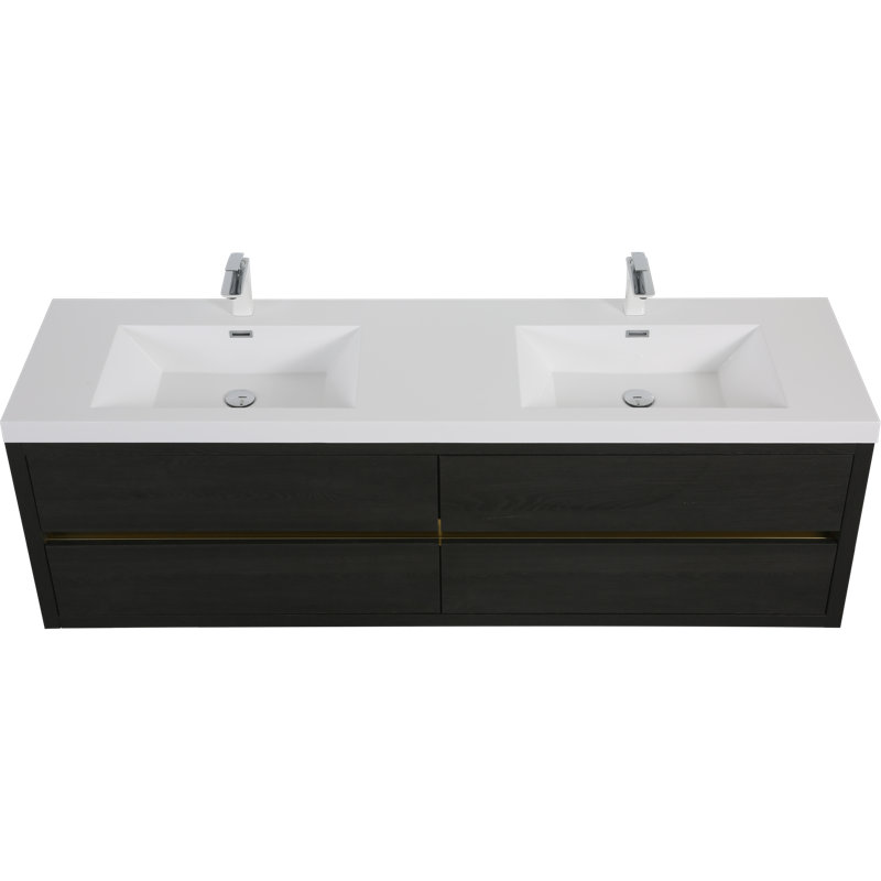 Meuble-lavabo flottant à fermeture en douceur