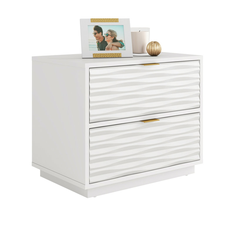 Table de bout moderne avec tiroirs, solution de rangement élégante pour les chambres à coucher et les espaces de vie, durable et facile à assembler