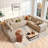 Koyu Boneless Compression Packed 5-Piece Cloudelle Plush Corduroy Fabric Cloud Sectional With U-Shape Chaise,Modern Modular Sofa With Deep Seat, Upholstered Couch For Living Room Bedroom,No Assembly Required-252070977
