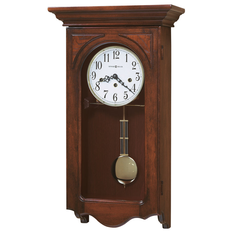 Howard Miller Windsor Cherry Traditional Wall Clock with Brass Pendulum