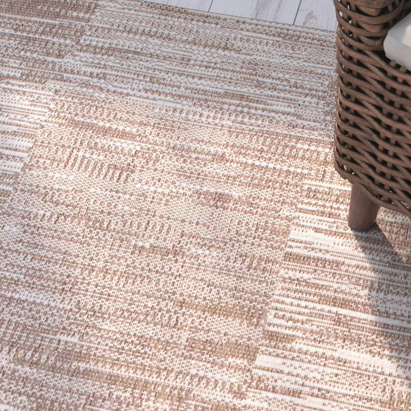 Tapis intérieur / extérieur beige Thalassa, Rectangle 5 pi 3 po x 7 pi 6 po