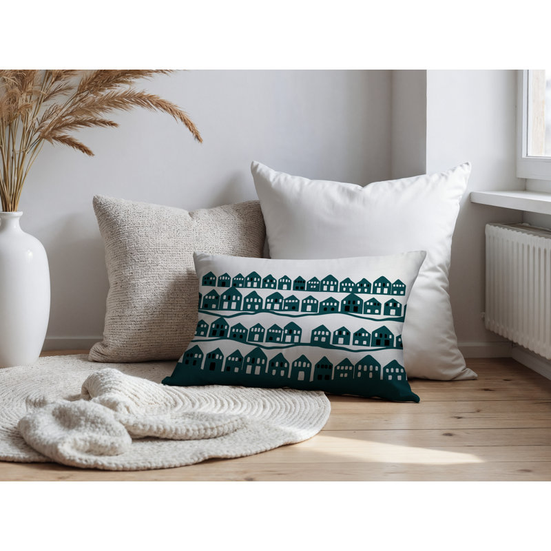Coussin rectangulaire intérieur / extérieur Amiro, Émeraude, Rectangle H 18 po x l 25 po
