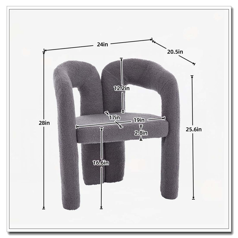 Fauteuil de cuisine en velours rembourré, Gris