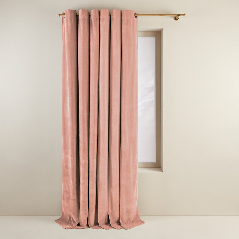Dario Room Darkening Curtain Single Panel, 137 x 350cm, Pink