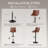 Adjustable Swivel Bar Stools, Counter Height Bar Stool with Footrest, Modern PU Leather Bar Chairs for Kitchen Island, Dining Room, Brown(Set of 2)-255861045-255861040
