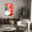 Flamingo Checkerboard Garden Bold Contemporary Modern Bird Wildlife Wall Art Print 1 Piece Wrapped Canvas Wall Art-1732794044