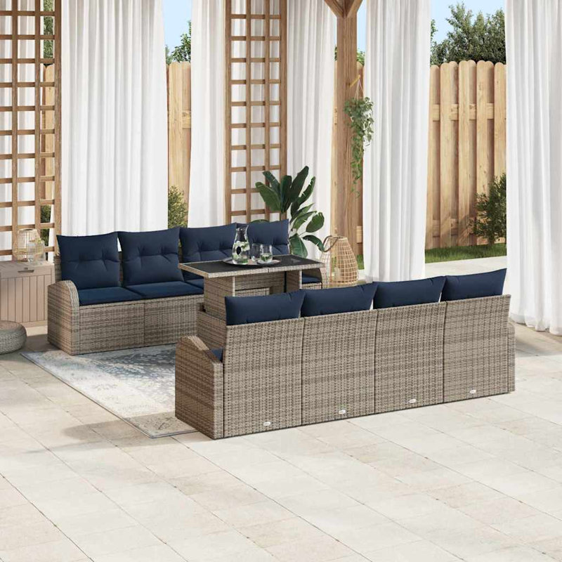 Ensemble de canapé de jardin avec rangement 9 pièces vidaXL