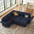 Hursey L Shaped Couch Corduroy Sofa Storage Couch Soft Cushioned Sofa Bed Sleeper Convertible Modular Sectional Sofa-1536589865